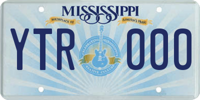 MS license plate YTR000