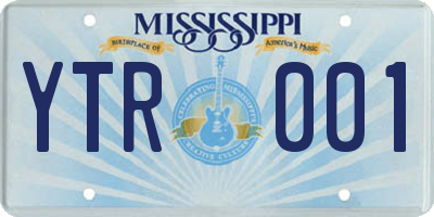 MS license plate YTR001