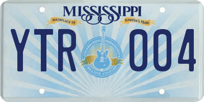 MS license plate YTR004
