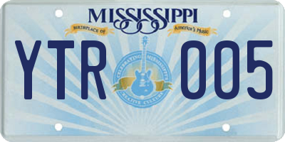 MS license plate YTR005