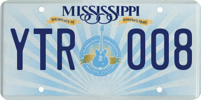 MS license plate YTR008