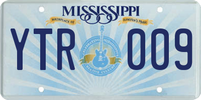 MS license plate YTR009