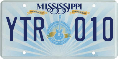 MS license plate YTR010