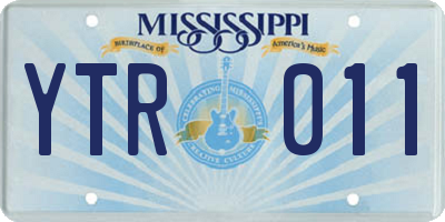 MS license plate YTR011