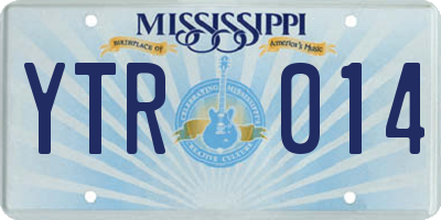 MS license plate YTR014