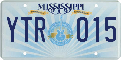 MS license plate YTR015