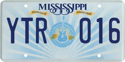 MS license plate YTR016