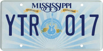 MS license plate YTR017