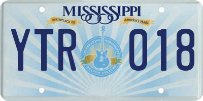 MS license plate YTR018