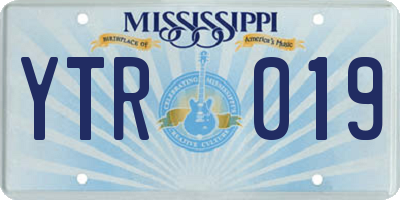 MS license plate YTR019