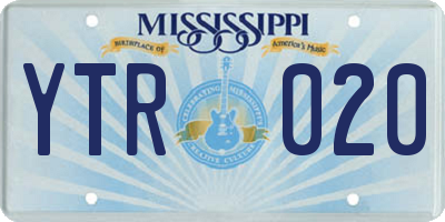 MS license plate YTR020