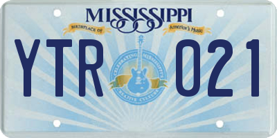 MS license plate YTR021