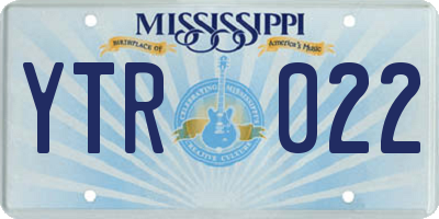 MS license plate YTR022