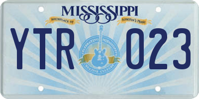 MS license plate YTR023