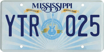 MS license plate YTR025