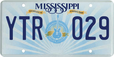 MS license plate YTR029