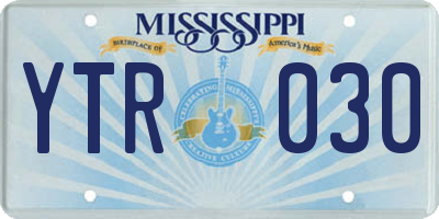MS license plate YTR030