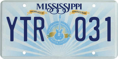 MS license plate YTR031