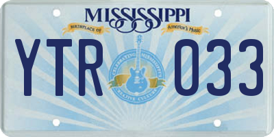 MS license plate YTR033