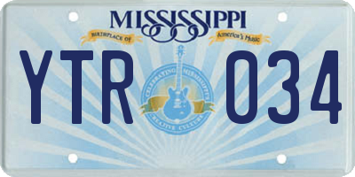 MS license plate YTR034