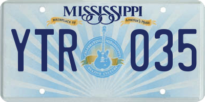 MS license plate YTR035