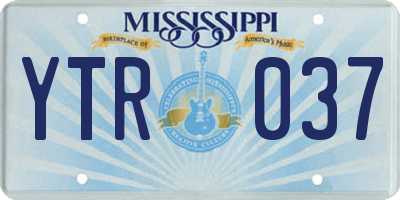 MS license plate YTR037