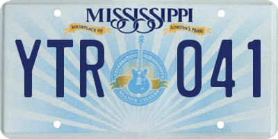MS license plate YTR041