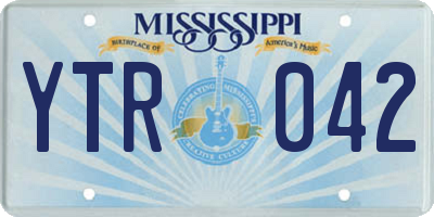 MS license plate YTR042