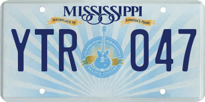 MS license plate YTR047