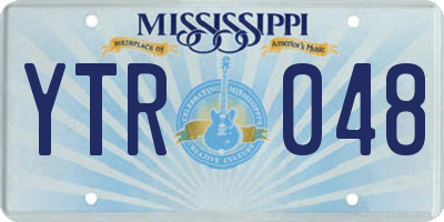 MS license plate YTR048