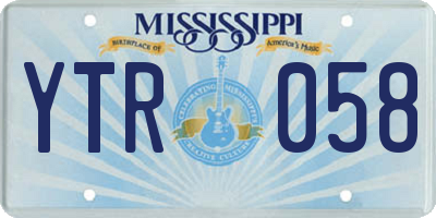 MS license plate YTR058