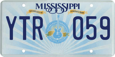 MS license plate YTR059