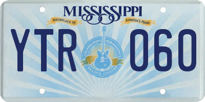 MS license plate YTR060