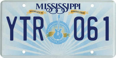 MS license plate YTR061