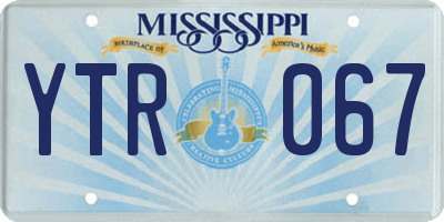 MS license plate YTR067