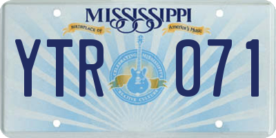 MS license plate YTR071