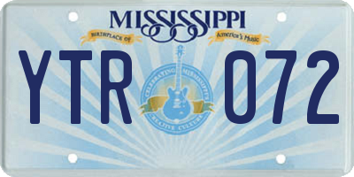 MS license plate YTR072