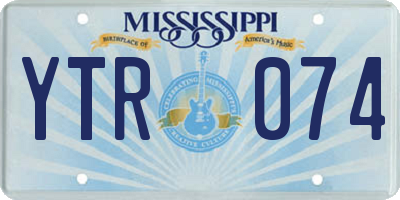 MS license plate YTR074