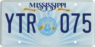 MS license plate YTR075