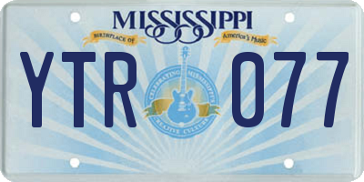 MS license plate YTR077