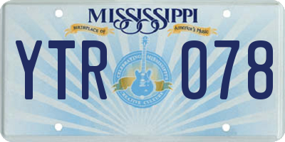MS license plate YTR078