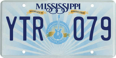 MS license plate YTR079