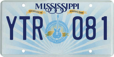 MS license plate YTR081