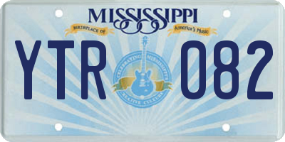 MS license plate YTR082
