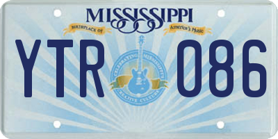 MS license plate YTR086