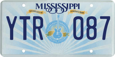 MS license plate YTR087
