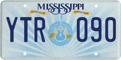 MS license plate YTR090