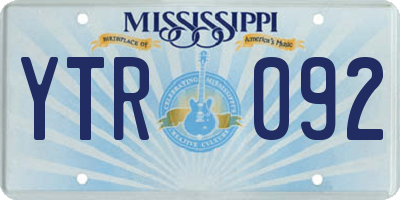 MS license plate YTR092