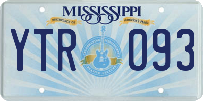 MS license plate YTR093