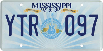 MS license plate YTR097